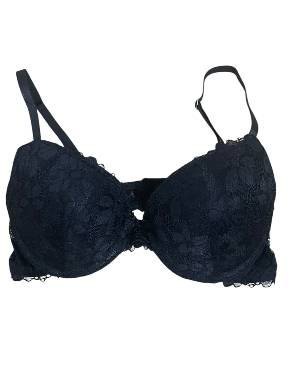 Black Floral Lace Push Up Bra Women’s Size 36B Underwire Padded Sexy Lingerie